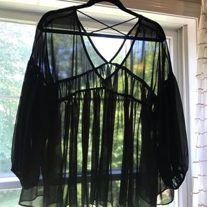 Sheer black top